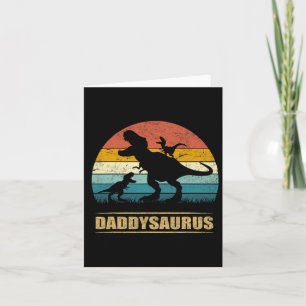 Cartão Papai Dinossauro Daddysaurus 2 Dois Filhos Pai Eng