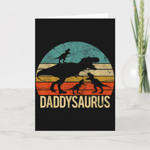 Cartão Papai Dinossauro Daddysaurus 3 Três Crianças Natal