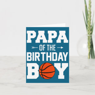 Cartão Papai do menino de aniversário família de basquete