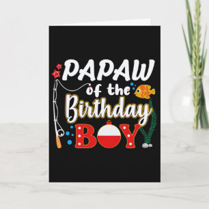 Cartão Papai do Menino de Aniversário Família de Pesca Co