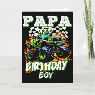 Cartão Papai do Menino do Caminhão Monstro de Aniversário