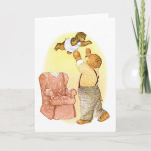 Cartão Papai e Bebê Urso