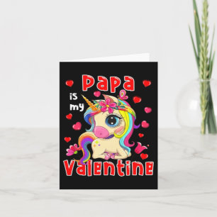 Cartão Papai é o Dia dos Namorados Unicórnio Floral Fofo