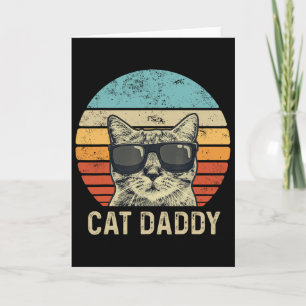 Cartão Papai Gato Óculos de Sol Retro Gato Presente para