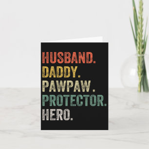 Cartão Papai Husnd Protetor Herói Pai Engraçado Gordo