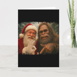Cartão Papai Noel 67 Engraçado Com Bigfoot Seis Sete 6 7 