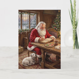 Cartão Papai Noel Aconchegante Escrevendo Natal