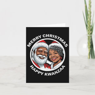 Cartão Papai Noel Adorador Negro E Sra. Claus Natal