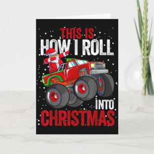 Cartão Papai Noel Afro-Americano Caminhão Monstro C