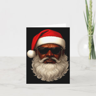 Cartão Papai Noel Afro-Americano de Natal Pijama Legal Pr
