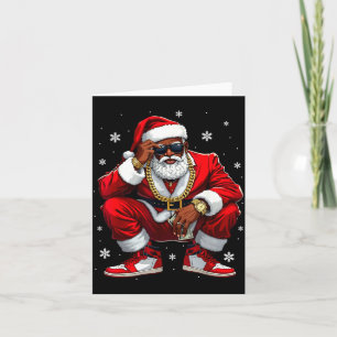 Cartão Papai Noel Afro-Americano Natal Preto Xmas Mulhere