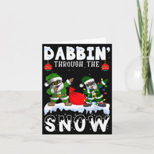 Cartão Papai Noel Afro-Americano Preto Dabbing Natal