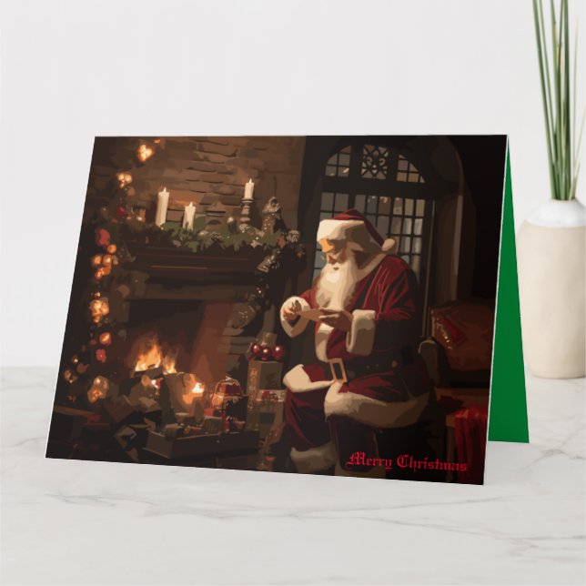 Cartão Papai Noel Alegre e Velho (Frente)