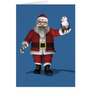 Cartão Papai Noel ama Snowy Owl