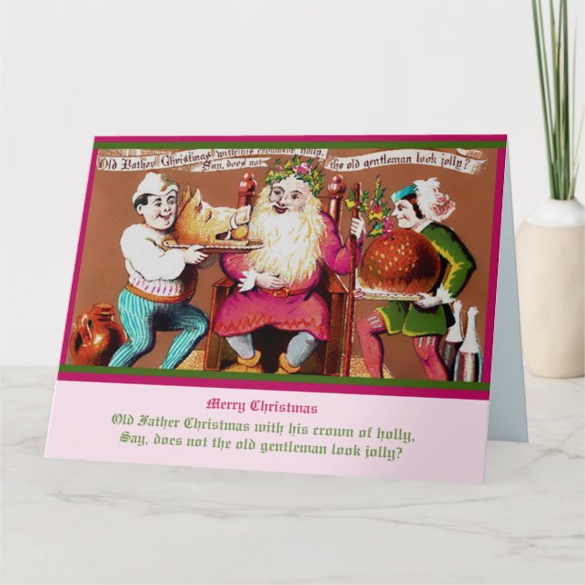 Cartão Papai Noel Antigo Raro Velho Britânico (cópia) (Frente)