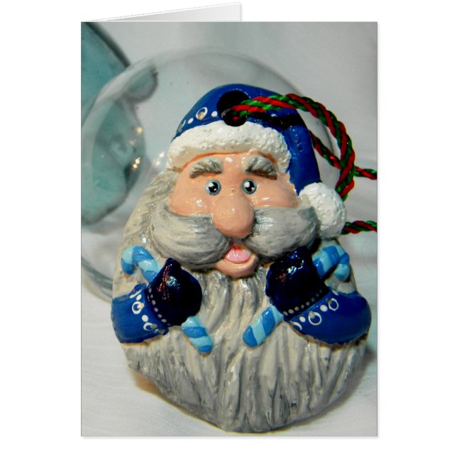 Cartão Papai noel azul II (Frente)