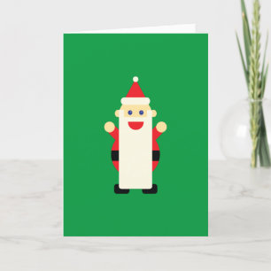 Cartão Papai Noel Barba Longa Desenho Animado Divertido N