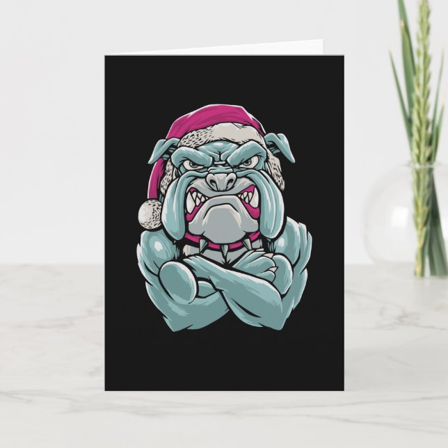 Cartão Papai Noel Bulldog (Frente)