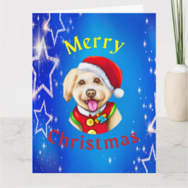 Cartão Papai Noel Cachorrinho Fofo Feliz Natal