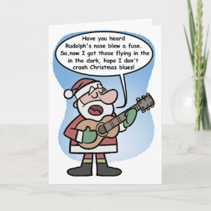 Cartão Papai Noel canta o blues
