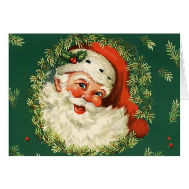 Cartão Papai noel clássico (Frente horizontal)