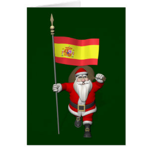 Cartão Papai Noel Com Alferes De Espanha