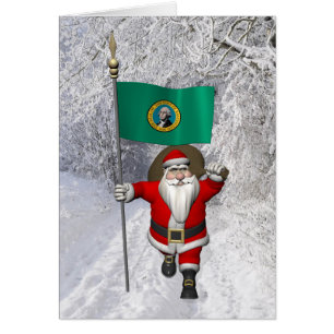 Cartão Papai Noel Com Alferes De Washington