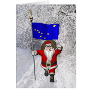 Cartão Papai Noel Com Alferes Do Alasca