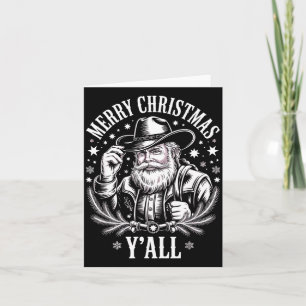 Cartão Papai Noel Cowboy Feliz Natal pra Todos Ocidental 