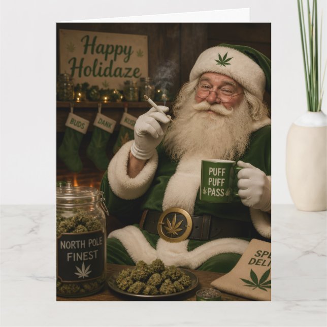 Cartão Papai Noel da Maconha  (Frente)
