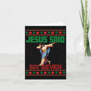 Cartão Papai Noel Dabbing Diz Seis Sete 67 Meme Camisa de