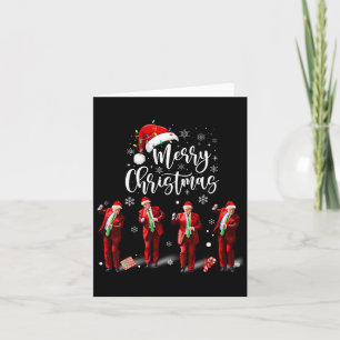 Cartão Papai Noel Dança Trump Engraçada Feliz Natal 
