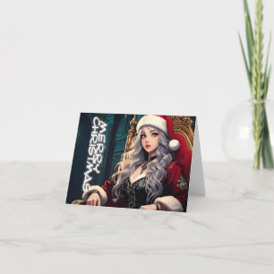 Cartão Papai Noel de Cabelo Prateado – Feliz Natal