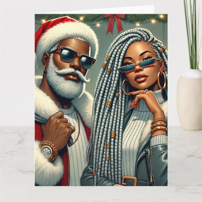 Cartão Papai Noel de Festa (Frente)