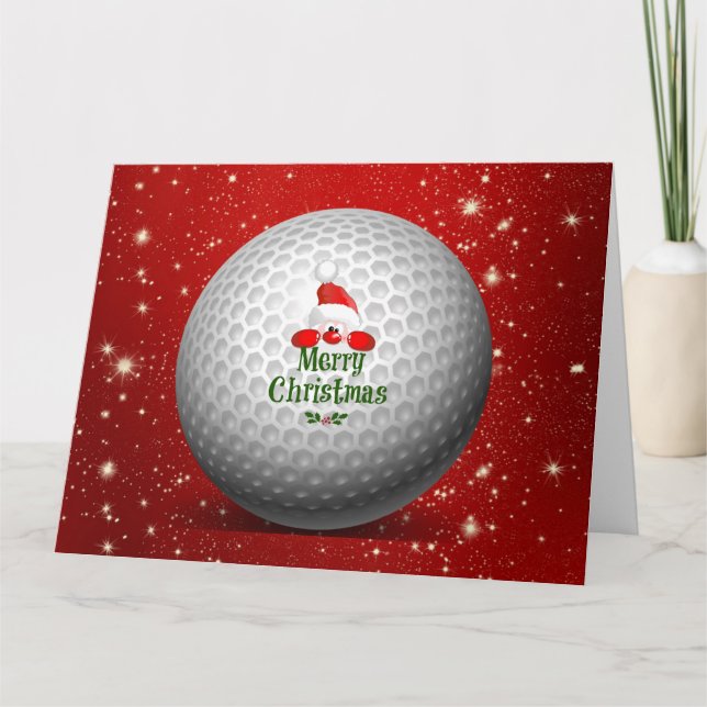 Cartão Papai noel de Golfe de Natal (Frente)