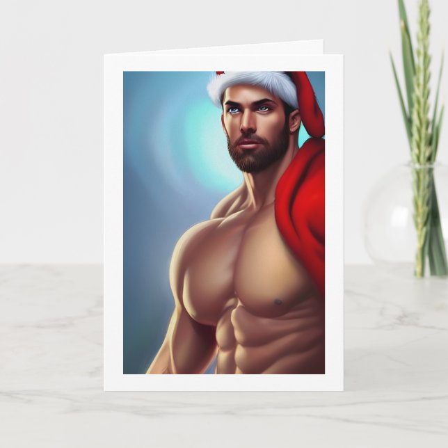 Cartão Papai Noel de Natal Quente (Frente)