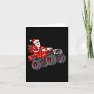 Cartão Papai Noel De Natal Viajando Em Monster Truck Boys