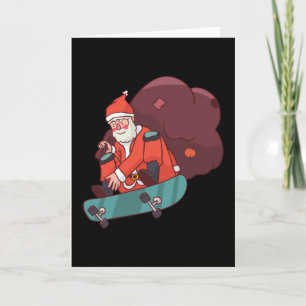 Cartão Papai Noel de skate no Natal