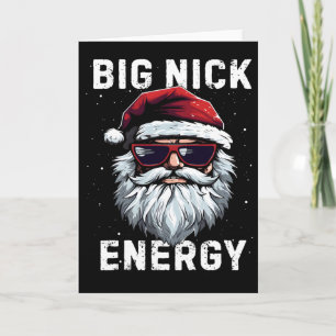 Cartão Papai Noel Divertido Grande Energia Nick Face Papa