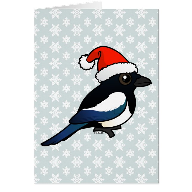Cartão Papai noel do Magpie (Frente)