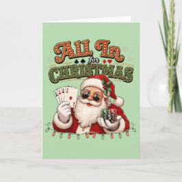 Cartão Papai Noel do Pôquer de Natal Tudo Incluído