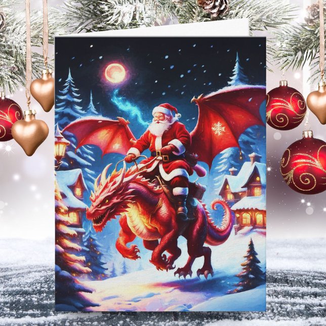 Cartão Papai Noel e Dragão na Véspera de Natal (Criador carregado)