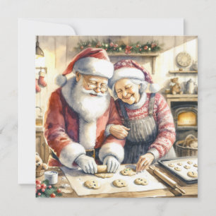 Cartão Papai Noel e Mamãe Noel Natal Personalizado Fofo
