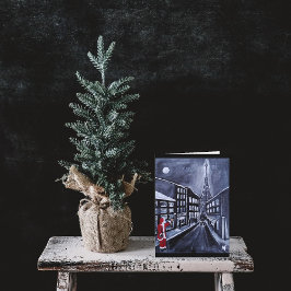 Cartão Papai Noel em Paris Pintura de Alfred Fox