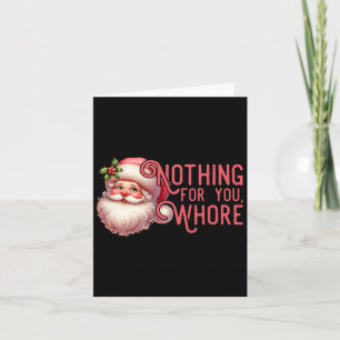 Cartão Papai Noel Engraçado Antigo Nada Para Você Família