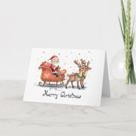 Cartão Papai Noel está a caminho & Natal caprichoso