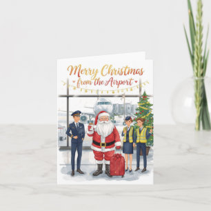 Cartão Papai Noel está no aeroporto