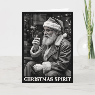 Cartão Papai Noel Estilo Retrô Fumando Cigarro Natal
