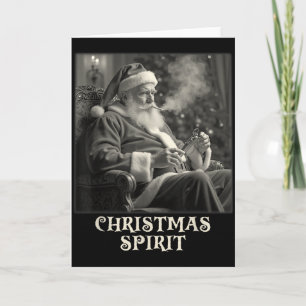 Cartão Papai Noel Fumante Divertido Vintage Camiseta de N