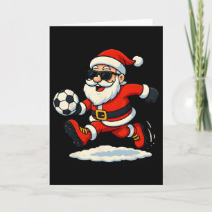 Cartão Papai Noel Futebol Esportes Jogando Natal Neve X